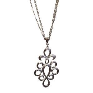 Necklace Jessica Simpson Double Chain Ornate Statement Pendant 30" L SKU 2255